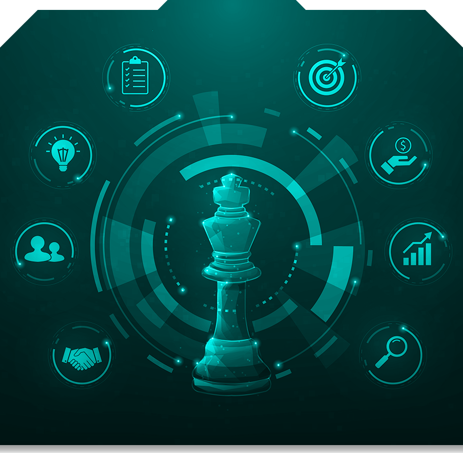 Ícone de estratégia e segurança